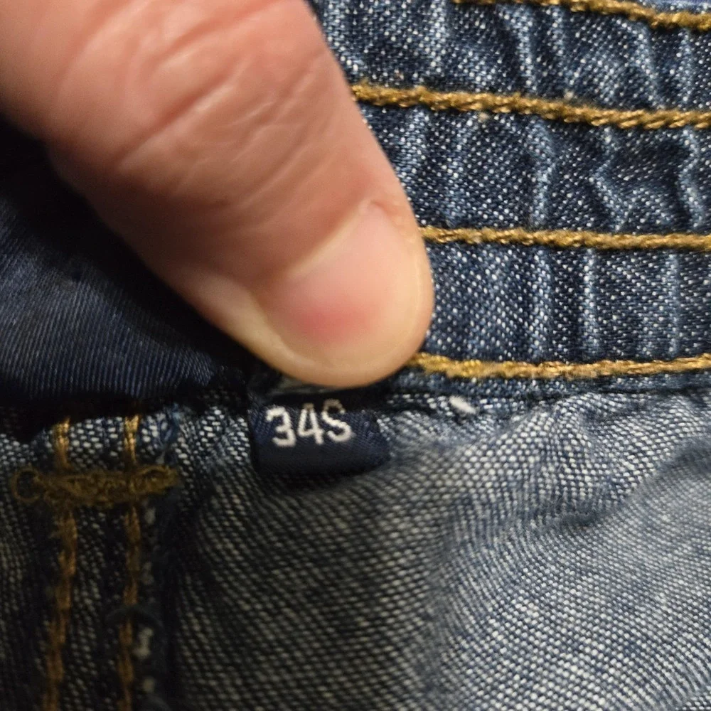 John Blair Jeans Mens 34x27 Blue Relaxed Wide Leg Elastic Waist Medium Wash